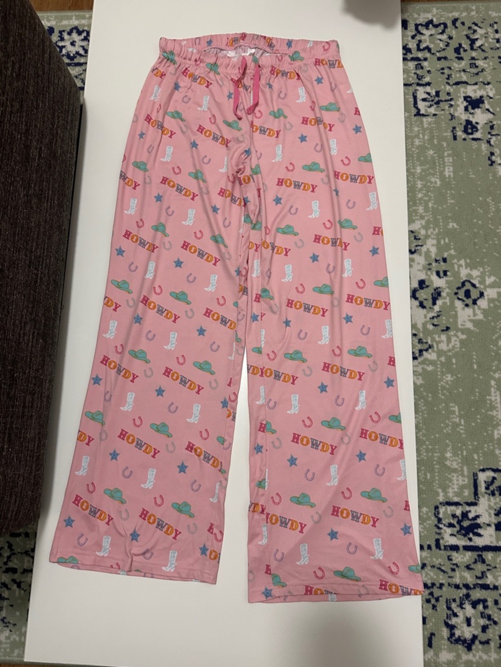 Women's Pink 'Howdy' Cotton Pajama Pants